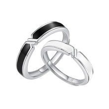 Load image into Gallery viewer, Creative Simple Black and White Adjustable Couple Rings Girl Boy Friend Valentine's Day Jewelry Gift
