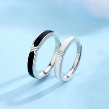 Load image into Gallery viewer, Creative Simple Black and White Adjustable Couple Rings Girl Boy Friend Valentine's Day Jewelry Gift
