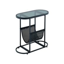 Load image into Gallery viewer, Glass Oval Small Side Tables Living Room Small Space With Magazines Organizer Storage Space (Set of 2)
