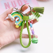 Load image into Gallery viewer, Girl Lovely Girl Heart Creative Ceramic Rainbow Key Chain Pendant Women Female Couple Cute Bag Accessories
