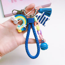 Load image into Gallery viewer, Girl Lovely Girl Heart Creative Ceramic Rainbow Key Chain Pendant Women Female Couple Cute Bag Accessories
