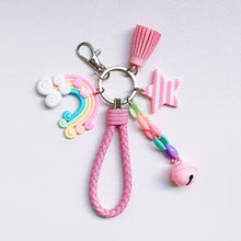Load image into Gallery viewer, Girl Lovely Girl Heart Creative Ceramic Rainbow Key Chain Pendant Women Female Couple Cute Bag Accessories
