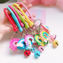 Load image into Gallery viewer, Girl Lovely Girl Heart Creative Ceramic Rainbow Key Chain Pendant Women Female Couple Cute Bag Accessories
