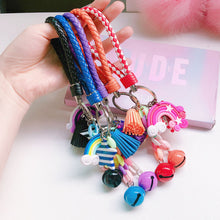 Load image into Gallery viewer, Girl Lovely Girl Heart Creative Ceramic Rainbow Key Chain Pendant Women Female Couple Cute Bag Accessories
