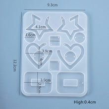 Load image into Gallery viewer, DIY Handmade Eearrings Heart Stars Shape Pendant Silicone Mold for Jewelry Making Tools
