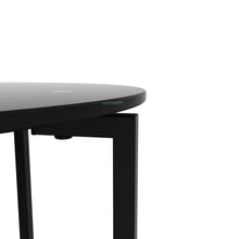 Load image into Gallery viewer, 2- layer Tempered Glass End Table, Round Coffee Table for Bedroom Living Room Office (black)

