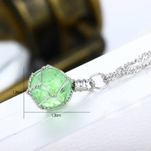 Load image into Gallery viewer, Fashion Creative Glass Night Light Luminous Pendant Hand-woven Night Glow Necklace Jewelry Gift
