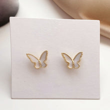 Load image into Gallery viewer, 1 Pair Fashion Exquisite Mini White Oil Drop Butterfly Ear Studs Women Jewelry Gift
