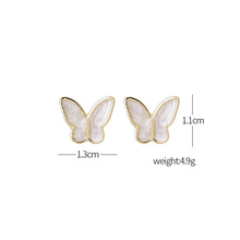 Load image into Gallery viewer, 1 Pair Fashion Exquisite Mini White Oil Drop Butterfly Ear Studs Women Jewelry Gift
