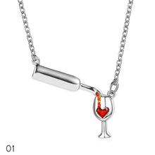 Load image into Gallery viewer, 1 PC Fashion Creative Red Wine Bottle Goblet Pendant Necklace Women Jewelry Gift
