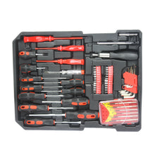 Load image into Gallery viewer, White Hand Tool Box with 4 Layers of Toolset and Wheels
