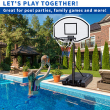 Load image into Gallery viewer, Portable Poolside Basketball Hoop Swimming Pool 3.1ft to 4.7ft Height-Adjustable Basketball System Goal Stand for Kids

