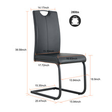 Load image into Gallery viewer, Dining chairs set of 2, Black PU Chair modern kitchen chair with metal leg
