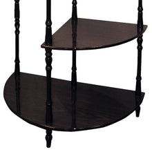 Load image into Gallery viewer, 26" Tall 3-Tier Wooden End Table, Crescent Shape with Cherry finish
