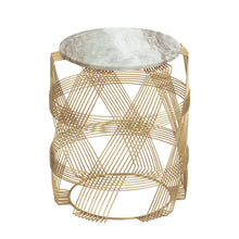 Load image into Gallery viewer, ROUND WIRE TABLE WITH MARBLE TOP
