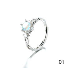 Load image into Gallery viewer, Fashion Exquisite Moonstone Adjustable Opening Couple Rings Girl Boy Friend Jewelry Gift
