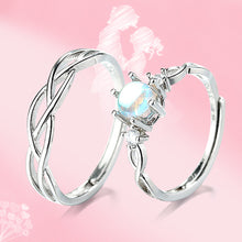 Load image into Gallery viewer, Fashion Exquisite Moonstone Adjustable Opening Couple Rings Girl Boy Friend Jewelry Gift

