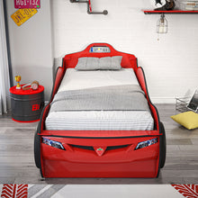 Load image into Gallery viewer, Coupe Twin Race Car Bed w/Trundle, Red

