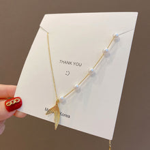 Load image into Gallery viewer, Fashion Creative Fishtail Pendant Titanium Steel Pearl Clavicle Chain Necklace Women Jewelry Gift
