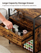 Load image into Gallery viewer, Craft Organization and Storage Cabinet Compatible with Cricut Machines, Crafting Cabinet with Drawer &amp; 25 Vinyl Roll Holder, Craft Table Desk  Workstation for Craft Room Home.Rustic Brown.
