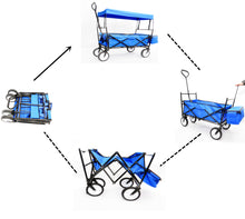 Load image into Gallery viewer, Garden Shopping Beach Cart folding wagon (Blue)
