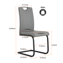 Load image into Gallery viewer, Dining chairs set of 2, Grey PU Chair modern kitchen chair with metal leg
