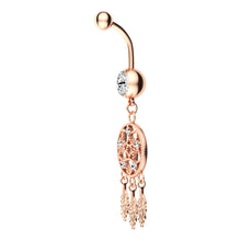 Load image into Gallery viewer, 1 PC Fashion Simple Stainless Steel Zircon Dream Catcher Pendant Belly Ring Women Body Piercing Jewelry

