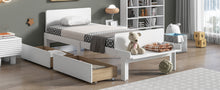 Load image into Gallery viewer, Twin Bed with Footboard Bench,2 drawers,White
