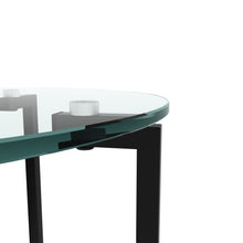 Load image into Gallery viewer, 2-layer Tempered Glass End Table, Round Coffee Table for Bedroom Living Room Office
