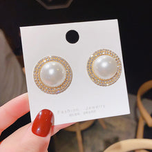 Load image into Gallery viewer, Fashion Exquisite Minimalist Exaggerated Pearl 925 Silver Needle Ear Studs Women Jewelry Gift
