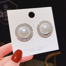 Load image into Gallery viewer, Fashion Exquisite Minimalist Exaggerated Pearl 925 Silver Needle Ear Studs Women Jewelry Gift
