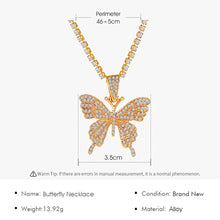 Load image into Gallery viewer, Fashion Hip Hop Exaggerated Rhinestone Big Butterfly Pendant Choker Necklace Women Party Jewelry
