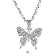 Load image into Gallery viewer, Fashion Hip Hop Exaggerated Rhinestone Big Butterfly Pendant Choker Necklace Women Party Jewelry
