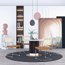 Load image into Gallery viewer, Set of 4, Leather Dining Chair with High-Density Sponge, Rattan Chair for Dining room, Living room, Bedroom, Brown
