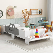 Load image into Gallery viewer, Car-Shaped Twin Wood Bed with Bench,White
