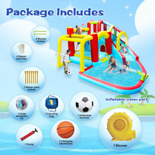 Load image into Gallery viewer, 7 in1 Inflatable slide water park bouncing house outdoor Soccer garden bouncer with Splash pool  &amp; Water gun &amp; Climbing wall &amp; Basketball &amp; Football
