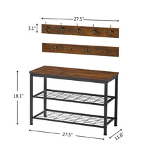 Load image into Gallery viewer, Coat Shoe Rack Bench Set,Entryway Shoe Rack Bench with Coat Hooks,Hall Tree Coat Rack
