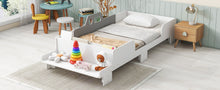Load image into Gallery viewer, Car-Shaped Twin Wood Bed with Bench,White
