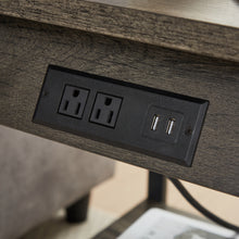 Load image into Gallery viewer, Side Table with Charging Station, Set of 2 End Tables with USB Ports and Sockets, Bedside Tables in Living Room, Bedroom, Dark Grey,17.32'' W x 17.32'' D x 21.65'' H.
