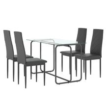 Load image into Gallery viewer, 1-piece Rectangle Dining Table with Black Metal Frame, Tempered Glass Dining Table for Kitchen Room, (Transparent+Black)
