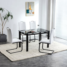 Load image into Gallery viewer, Dining chairs set of 2, White PU Chair modern kitchen chair with metal leg
