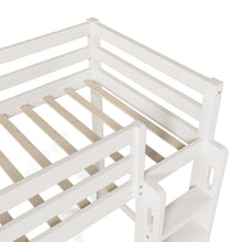 Load image into Gallery viewer, Twin Loft Bed with Wardrobe, Storage Shelves and Ladder, White
