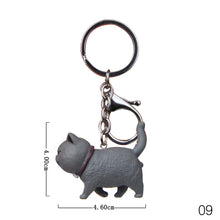 Load image into Gallery viewer, Car Cartoon Cat Pendant Key Rings Kitten Cat Key Chain Shake Head Car Bag Keychains Creative Gift
