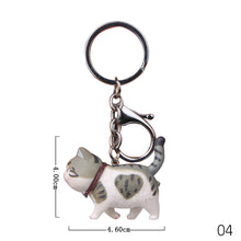 Load image into Gallery viewer, Car Cartoon Cat Pendant Key Rings Kitten Cat Key Chain Shake Head Car Bag Keychains Creative Gift
