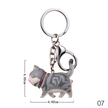 Load image into Gallery viewer, Car Cartoon Cat Pendant Key Rings Kitten Cat Key Chain Shake Head Car Bag Keychains Creative Gift

