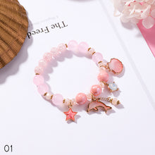 Load image into Gallery viewer, Sweet Ocean Vacation Style Dolphin Shell Pendant Crystal Beads Bracelet Women Girls Jewelry Gift
