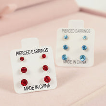Load image into Gallery viewer, 3 Pairs/Set Simple Exquisite Elegant Zircon Anti Allergy Plastic Ear Studs Women Jewelry Gift
