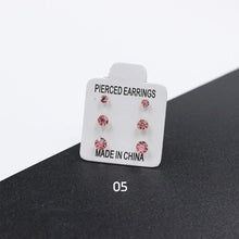 Load image into Gallery viewer, 3 Pairs/Set Simple Exquisite Elegant Zircon Anti Allergy Plastic Ear Studs Women Jewelry Gift
