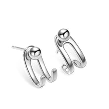 Load image into Gallery viewer, Fashion Simple Personality Double Hook 925 Silver Needle Ear Studs Women Jewelry Gift
