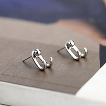 Load image into Gallery viewer, Fashion Simple Personality Double Hook 925 Silver Needle Ear Studs Women Jewelry Gift
